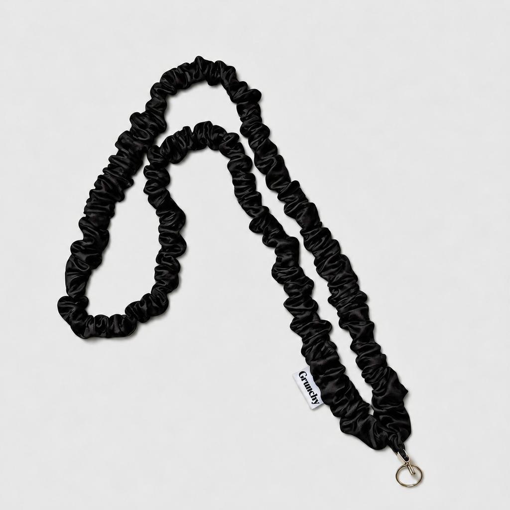 Black | Long Black Grunchy lanyard detail