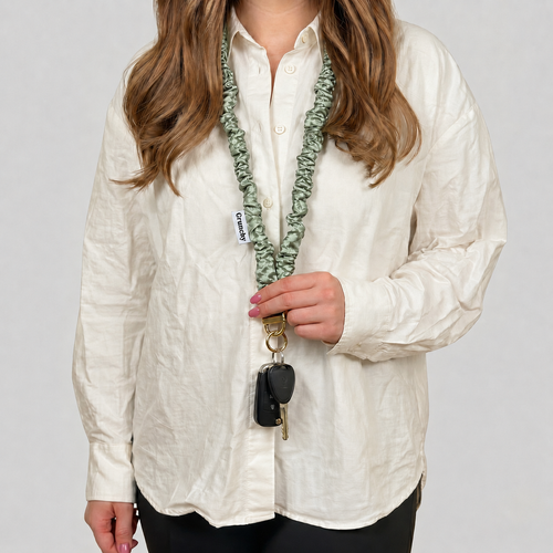 Green | Green Grunchy lanyard front view