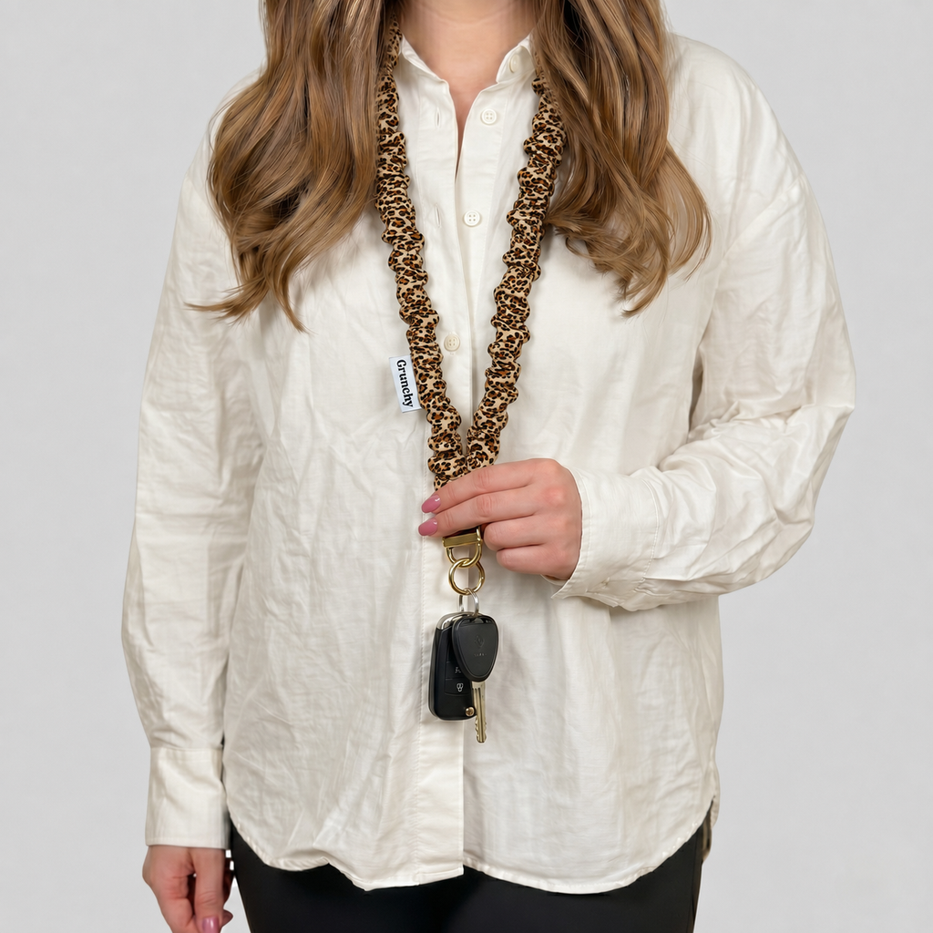Leopard | Leopard Grunchy lanyard front view
