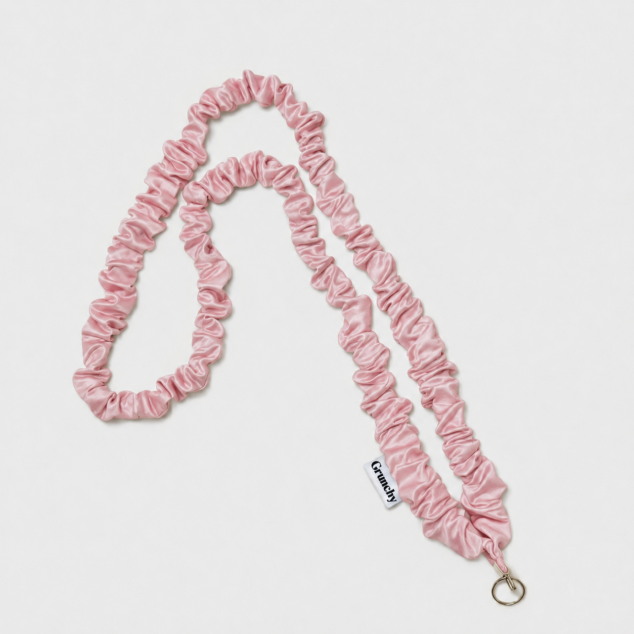 Pink | Long Pink Grunchy lanyard detail
