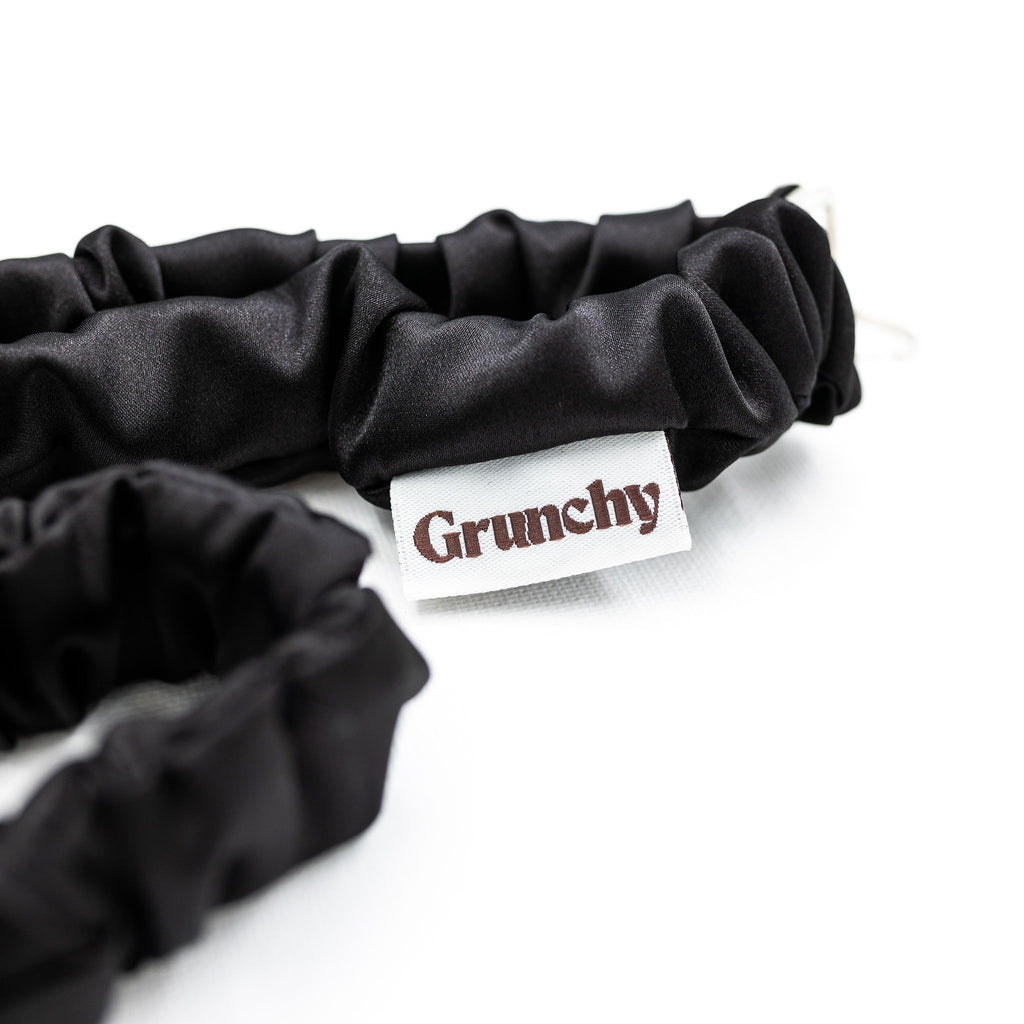 black | black Grunchy lanyard logo view