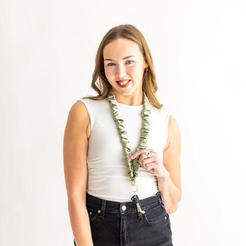 green | green Grunchy lanyard 2 view